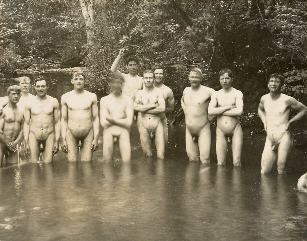 Swimming naked retro