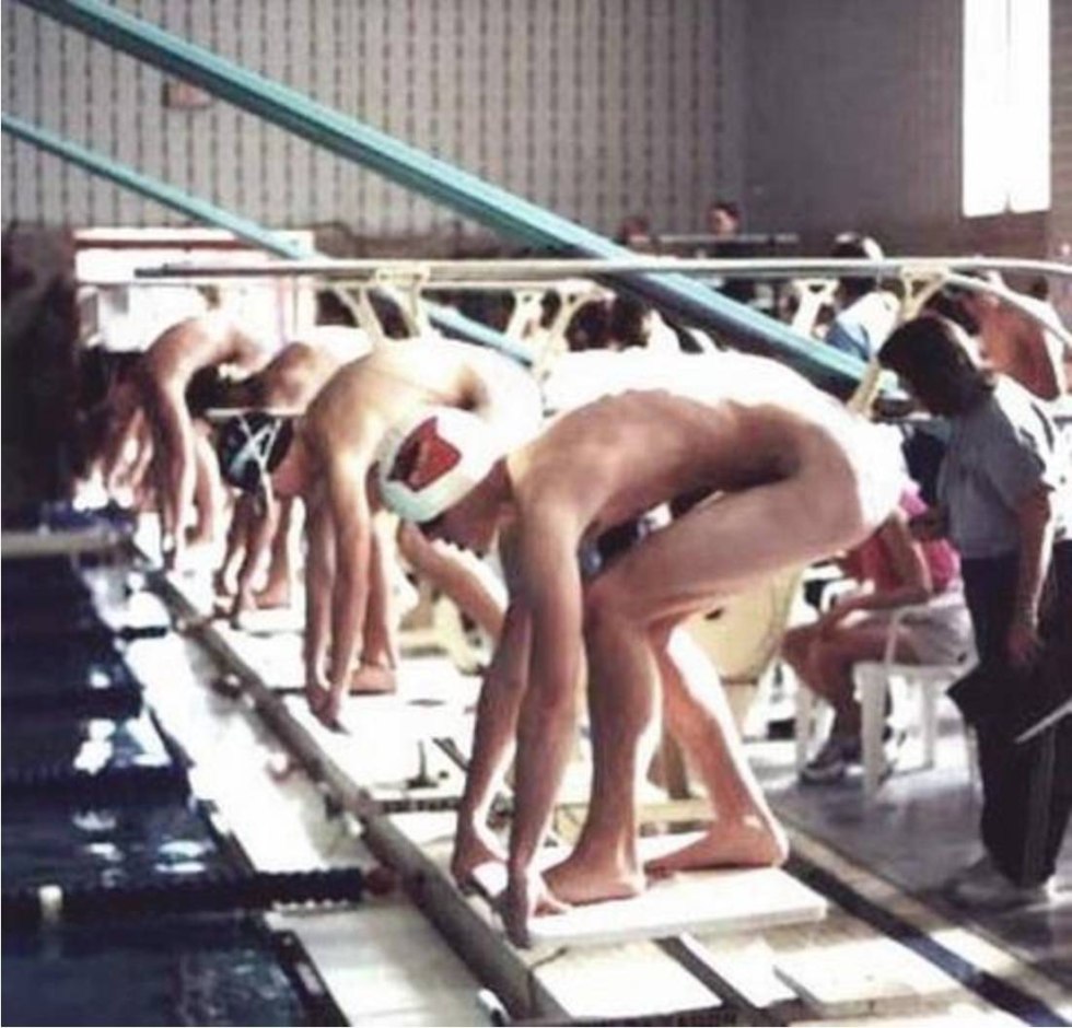 Naked swimming competitions