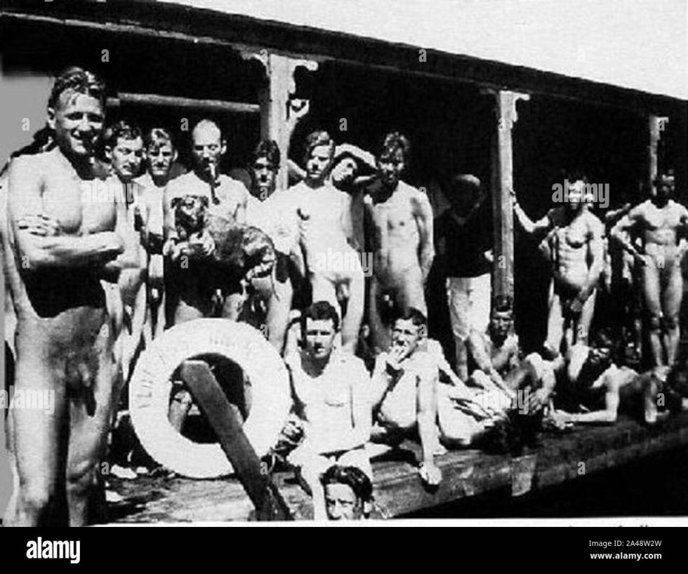 Swimming naked retro