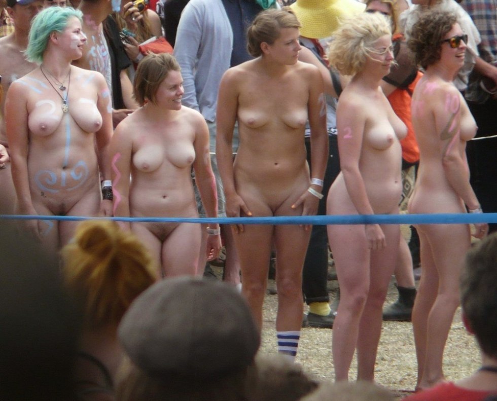 Beauty competition among naked women