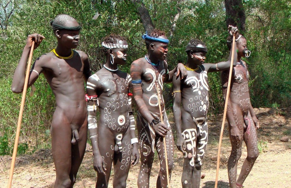 Naked African youths