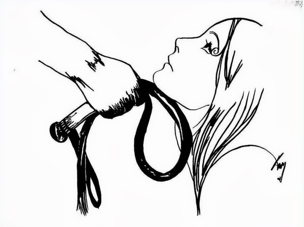 Black white drawings BDSM