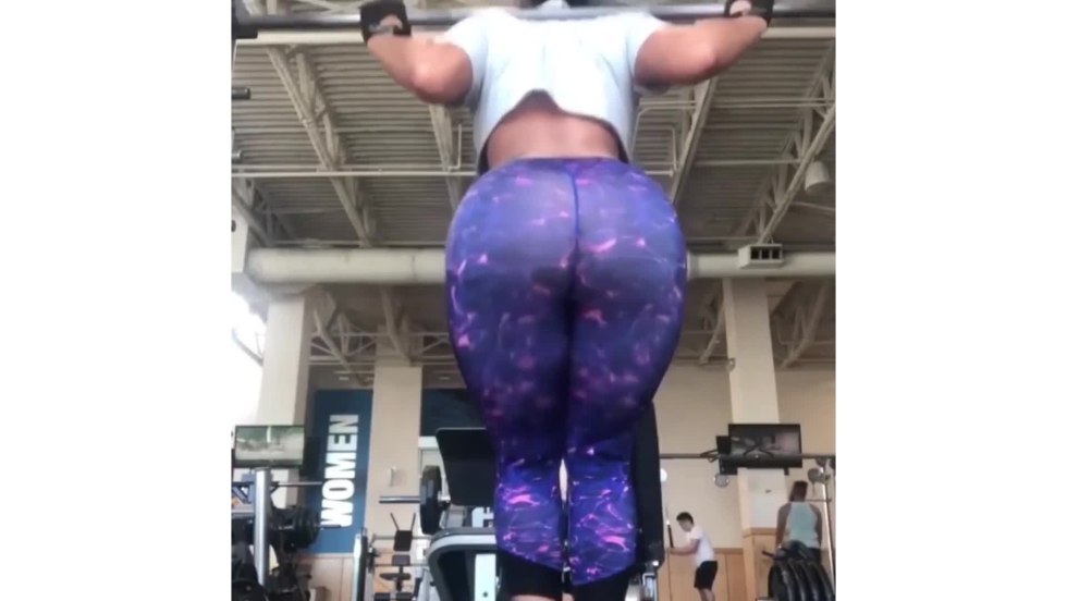 Girls in leggings with a big booty