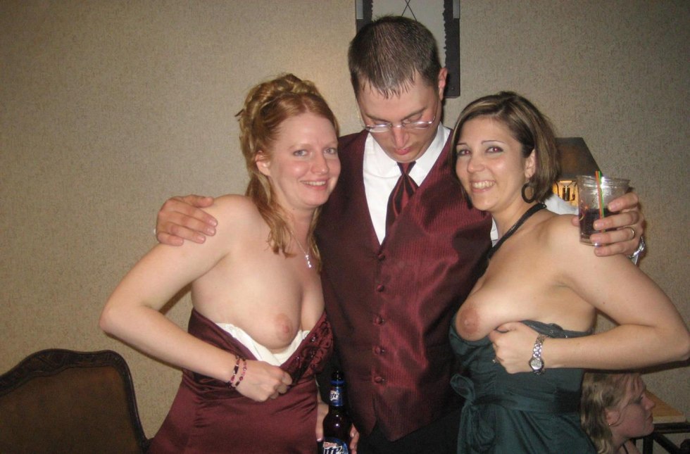 Wife's boobs on a corporate party