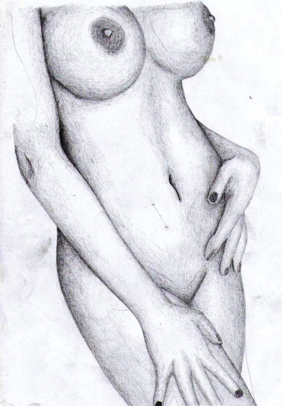 Drawings with a pencil of naked women
