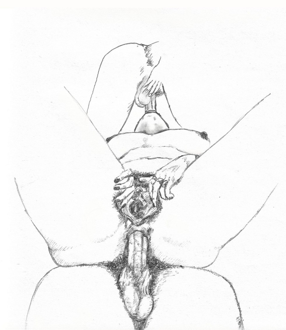 Vagina drawing with a pencil