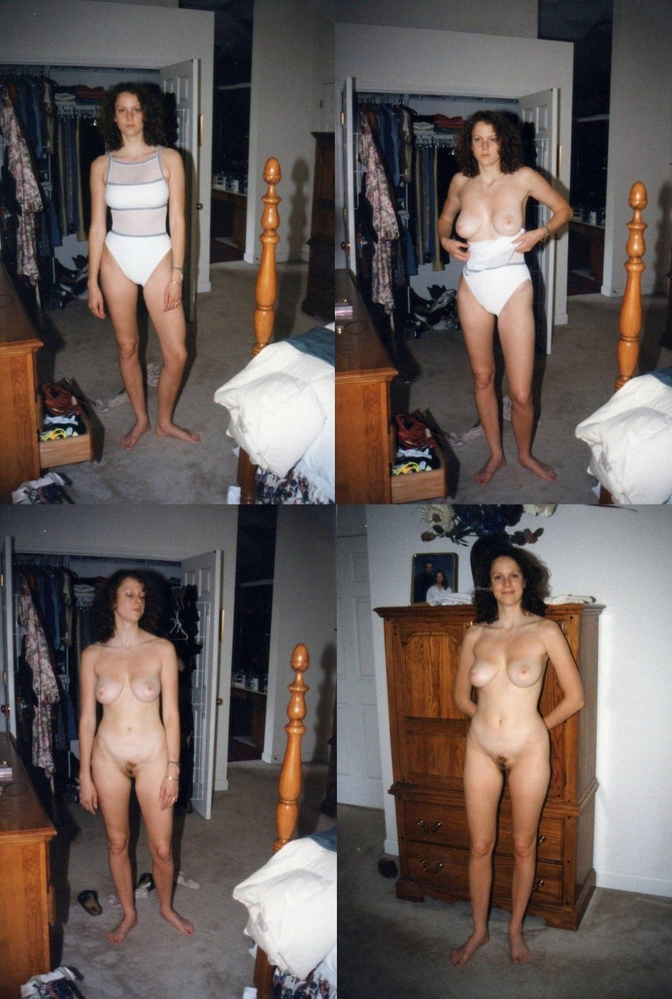 Woman dressed and undressed