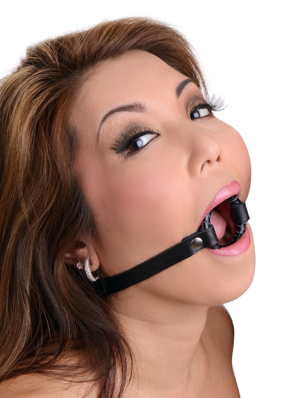 Girl with a gag expander