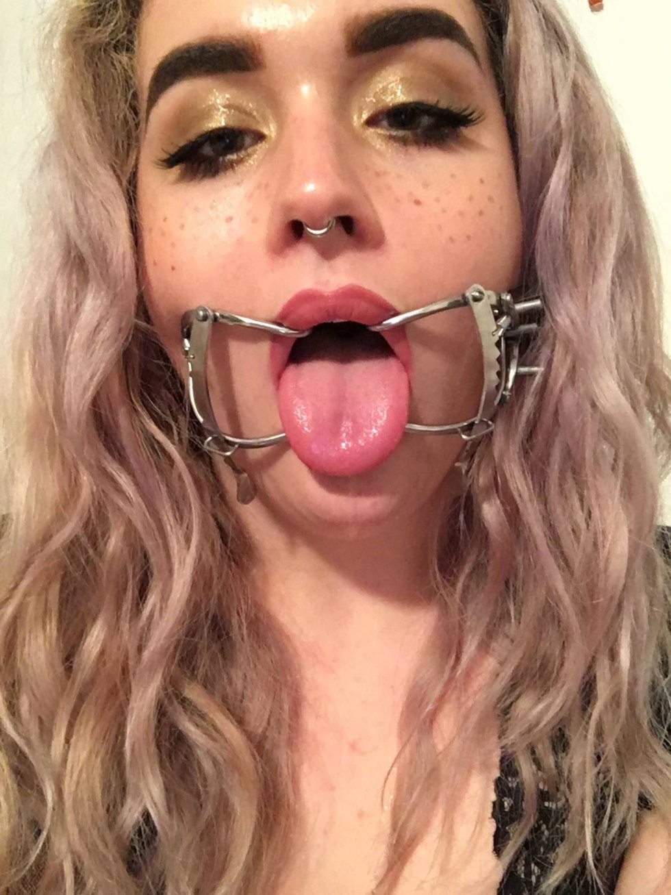 Girl big gag ball
