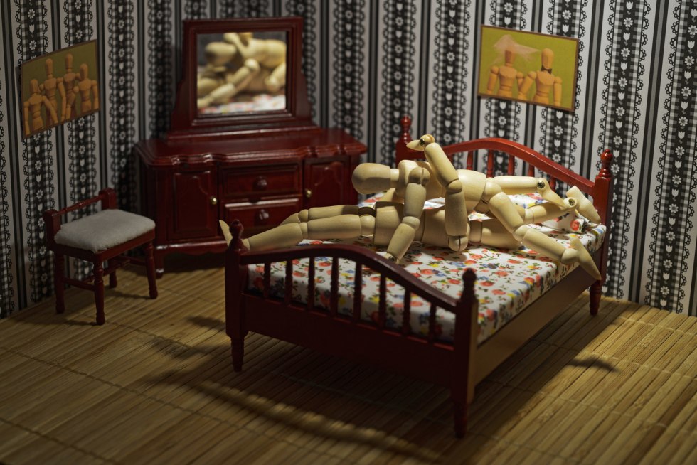 Unusual poses in bed