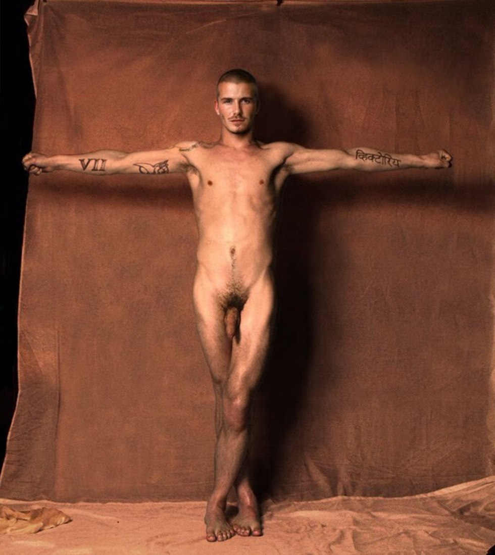 Completely naked David Beckham