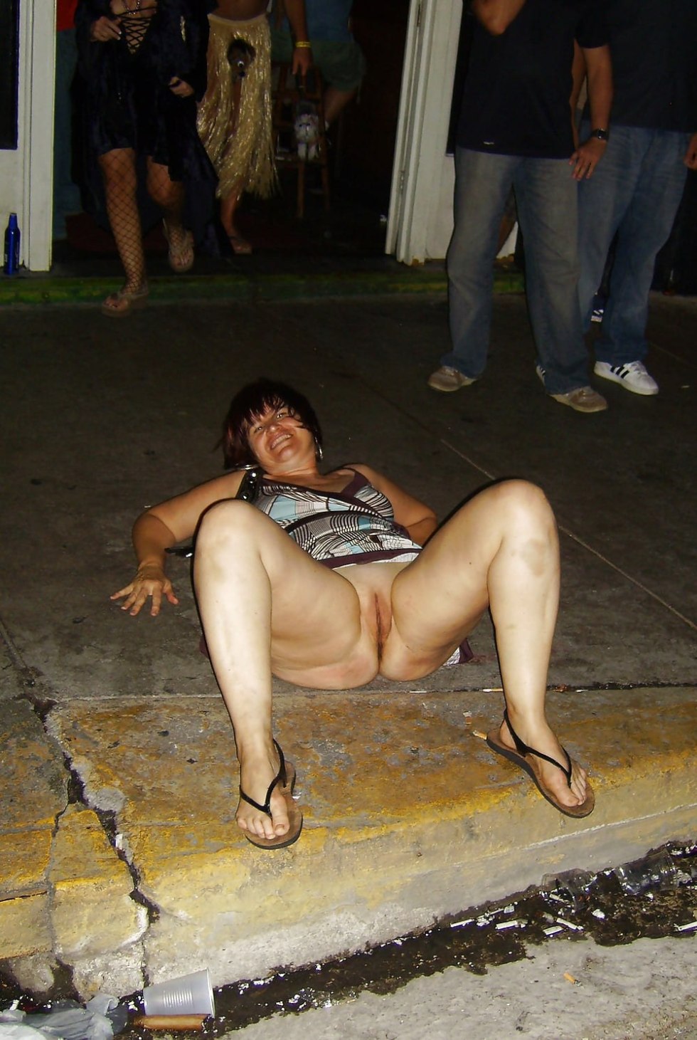 Drunk women without panties
