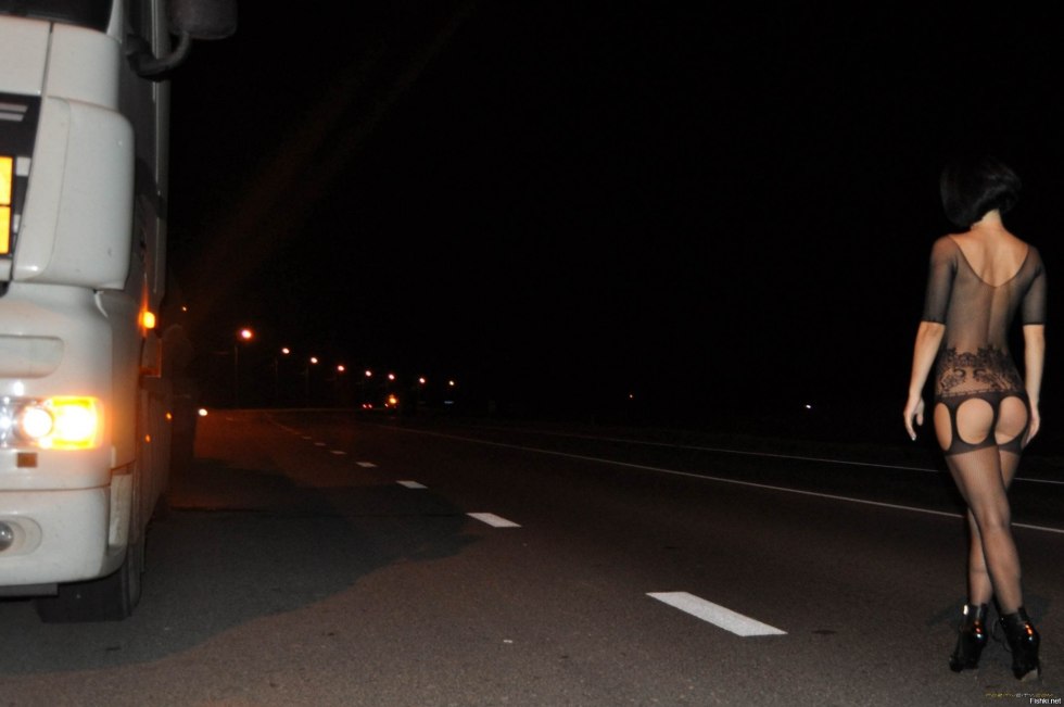 Putana. In stockings on the track