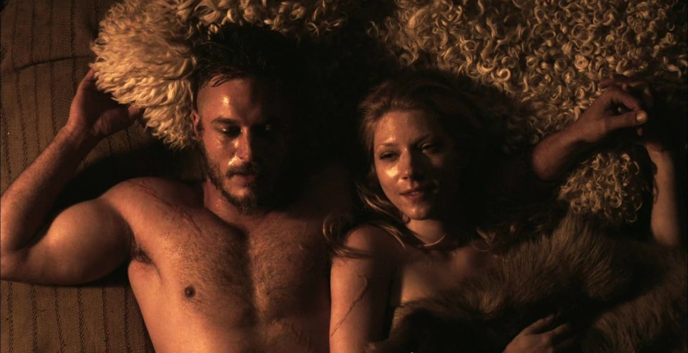 Vikings Ragnar and Lagert in bed