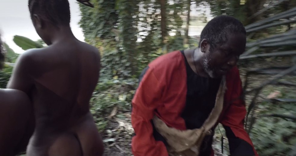 Naked journalist and savage