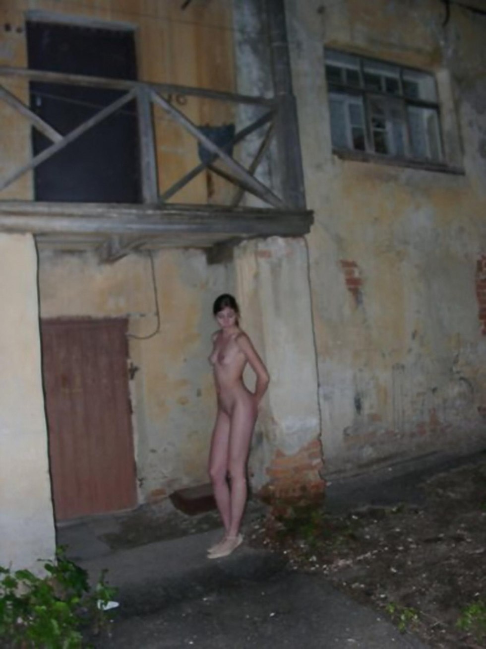 Naked walks in the entrance