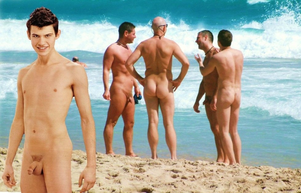 Guys on the Nudium beach
