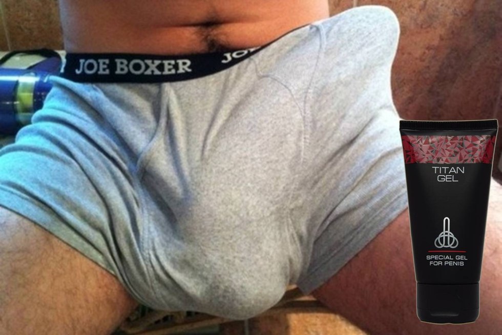 Giant member in shorts