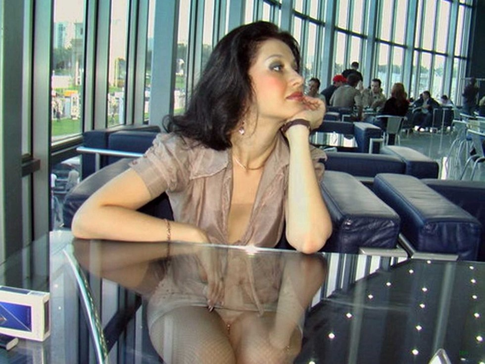 Girls without panties at work