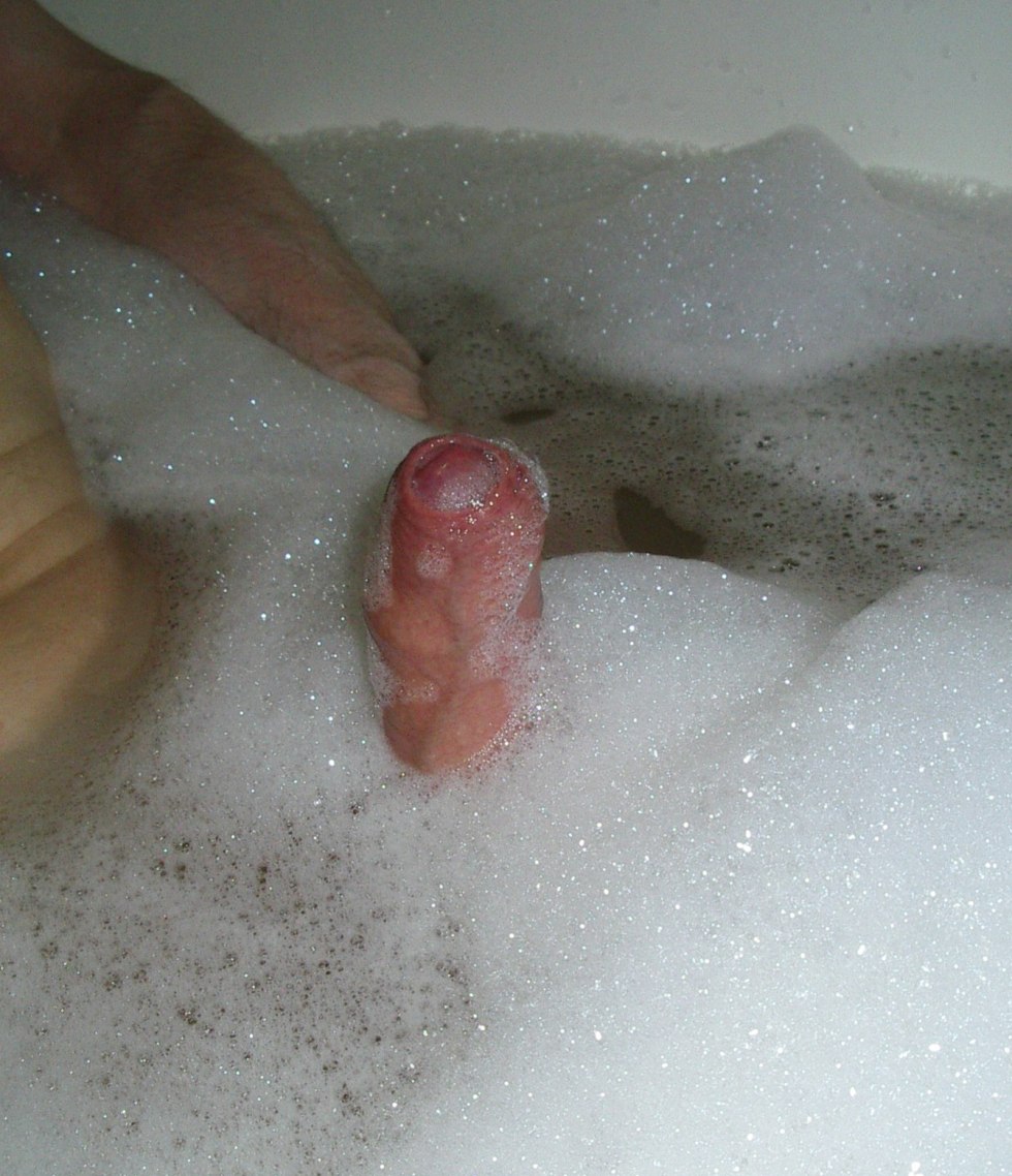 Masturbation in the bathroom with foam