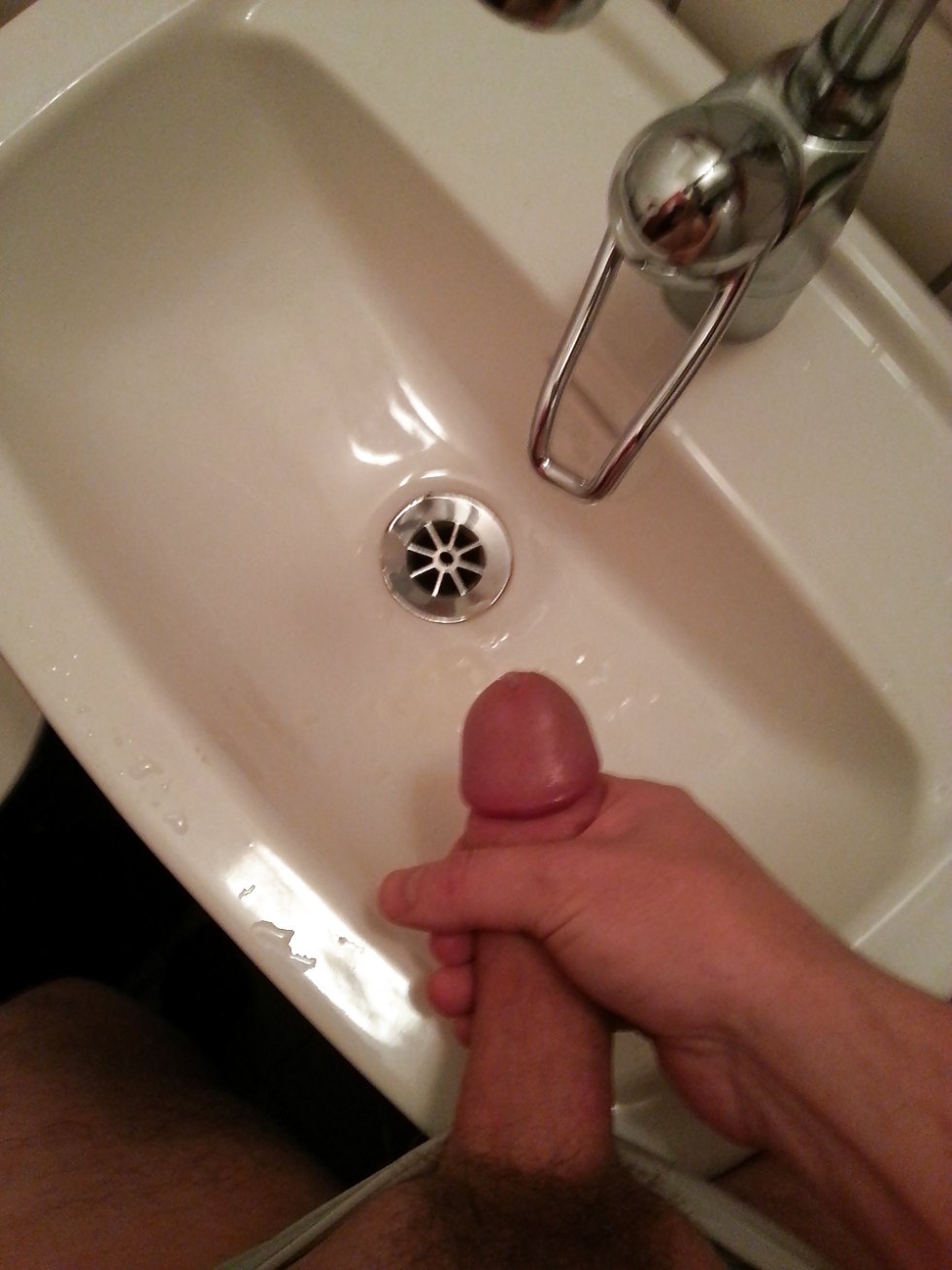 The guy finished in the sink homemade