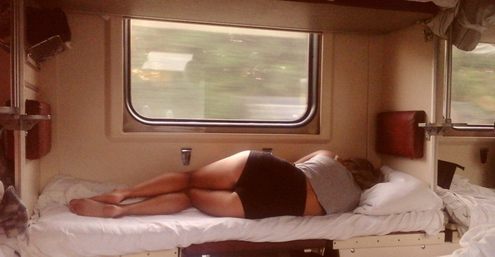 Girl in the train car