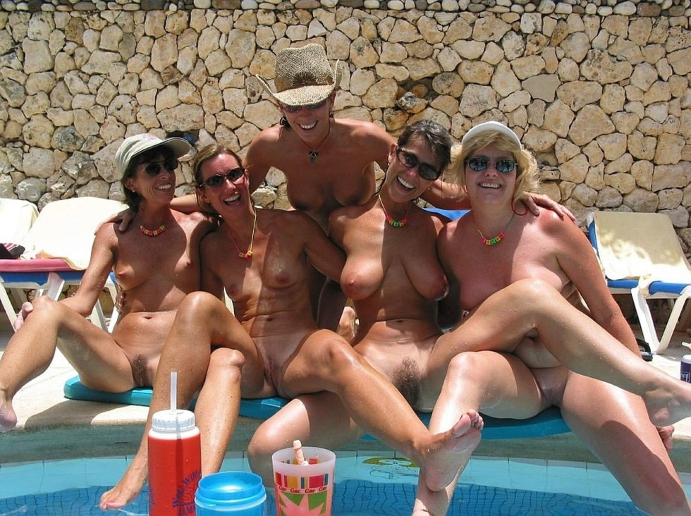 Nudists have fun