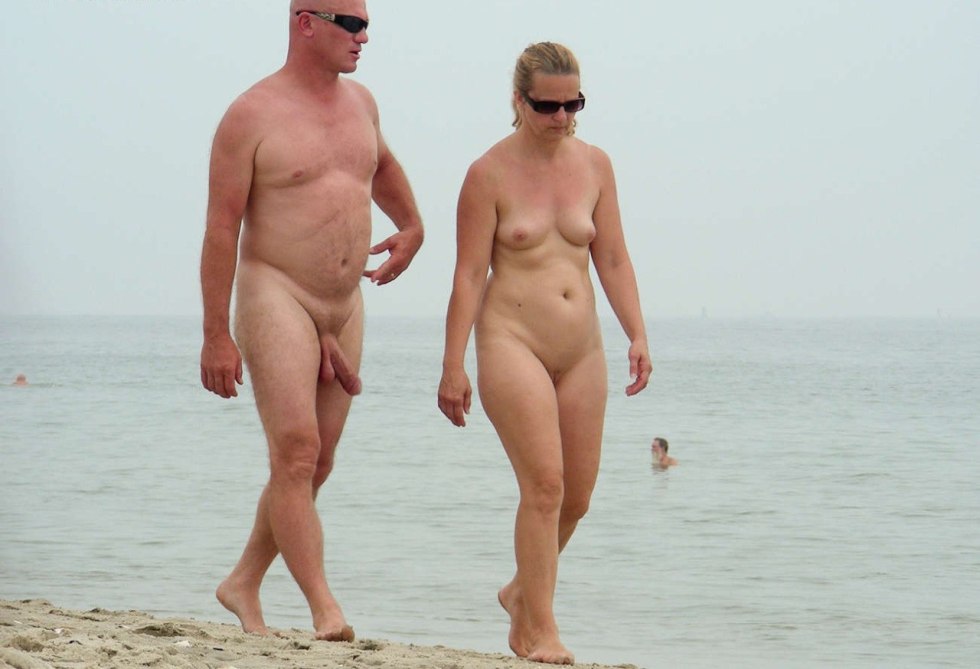 Naked elderly couples on the beach