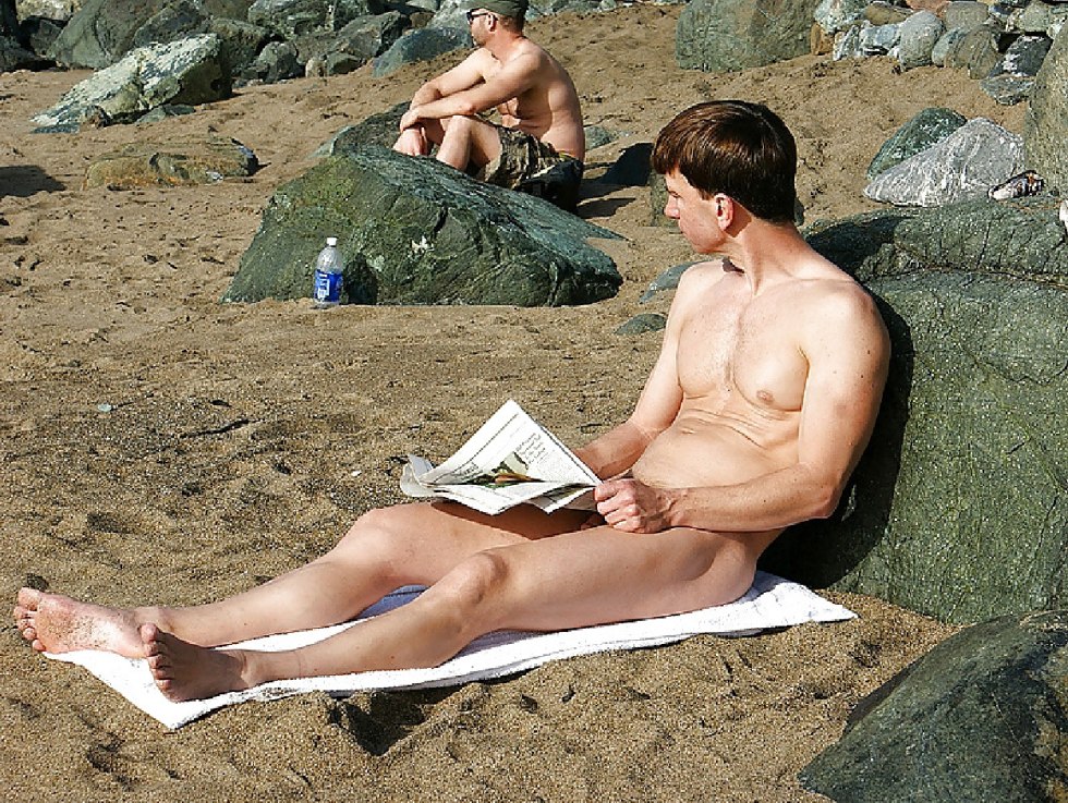 Guys naked on the shore