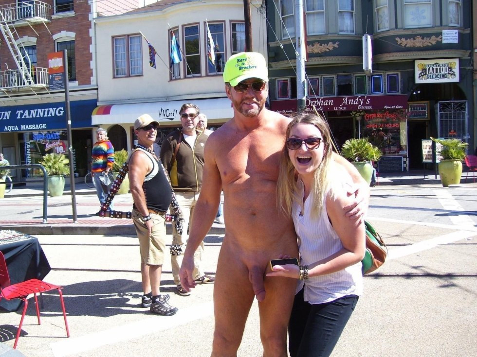 Naked men on the streets of cities