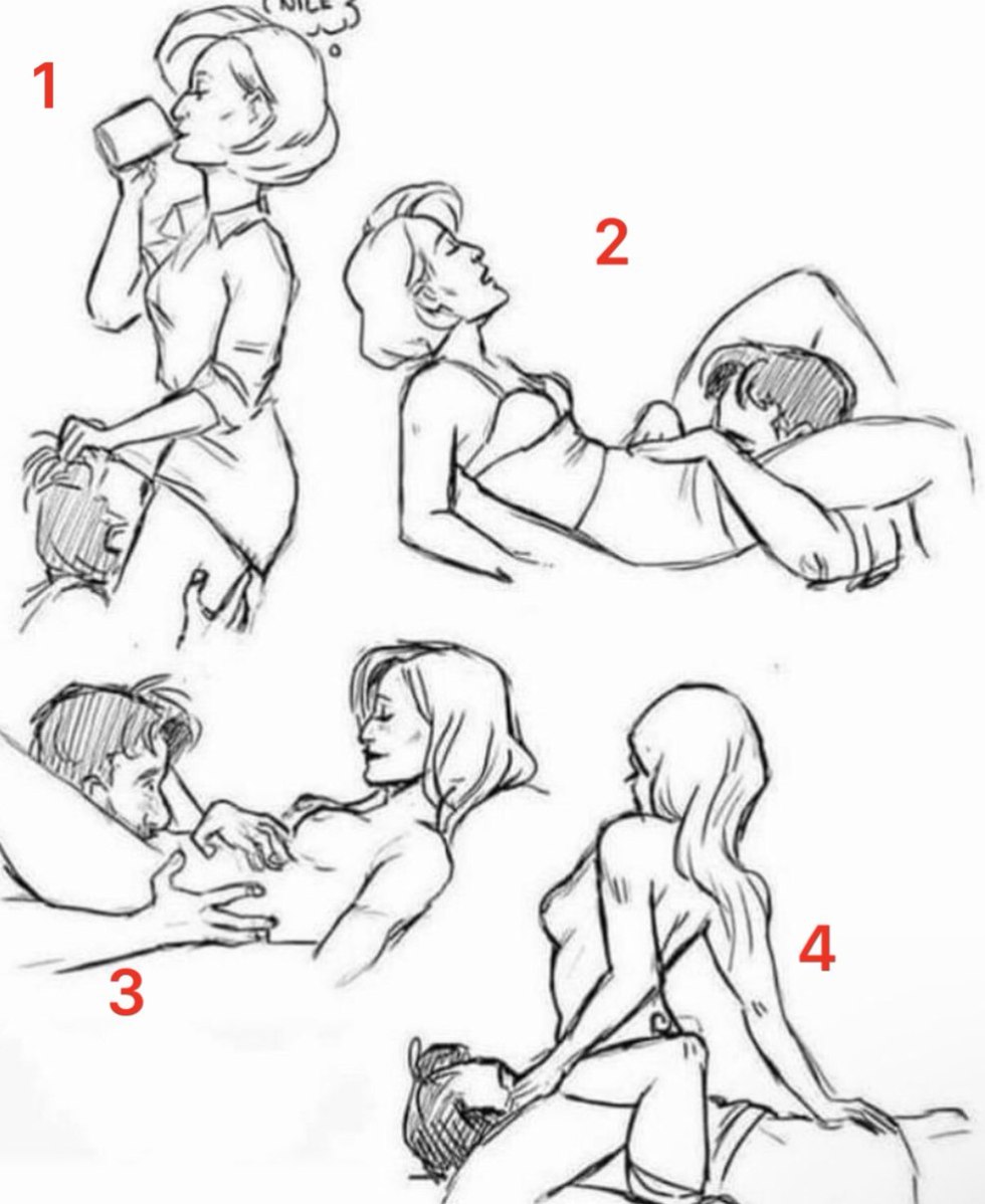Cunnilingus poses drawing