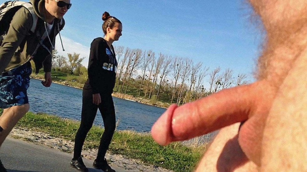 Exhibitionists of a man on the street