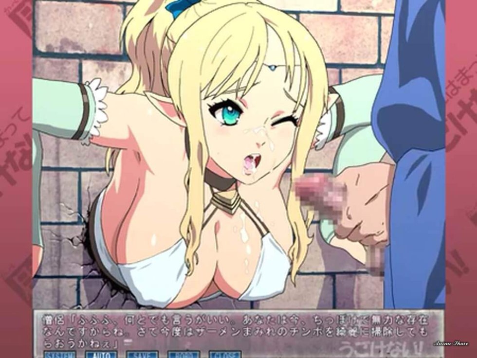 Anime hentai got stuck in the wall