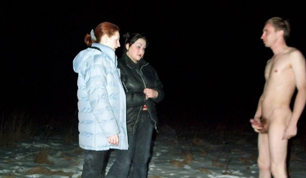 Dressed women naked men on the street