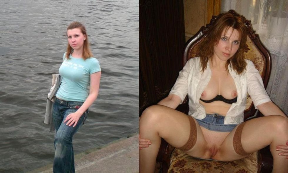 Adult women in clothes and without