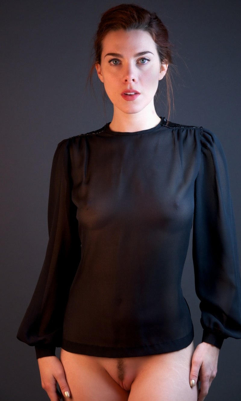 Naked women in transparent blouses