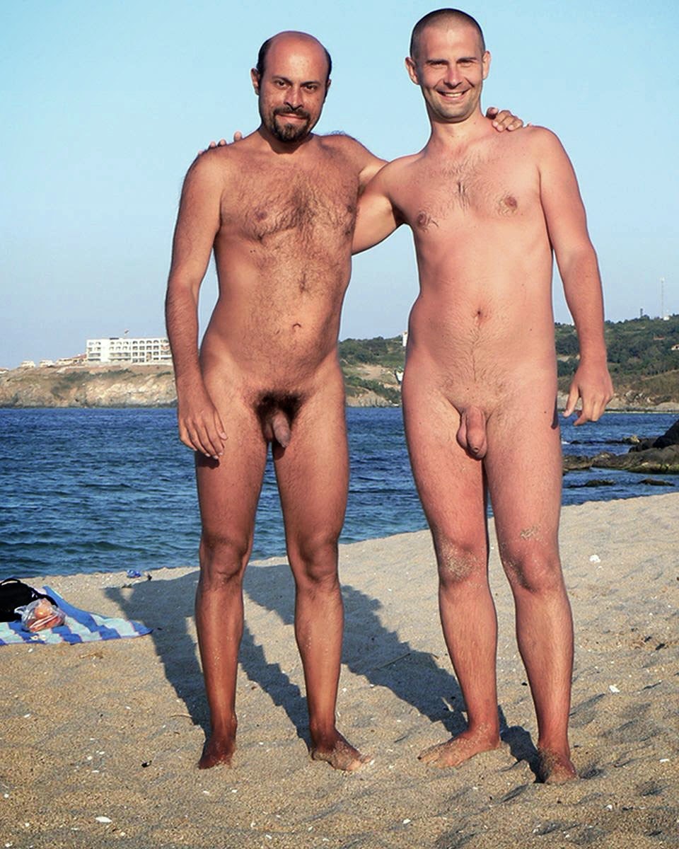 Naked guys on a nudic beach