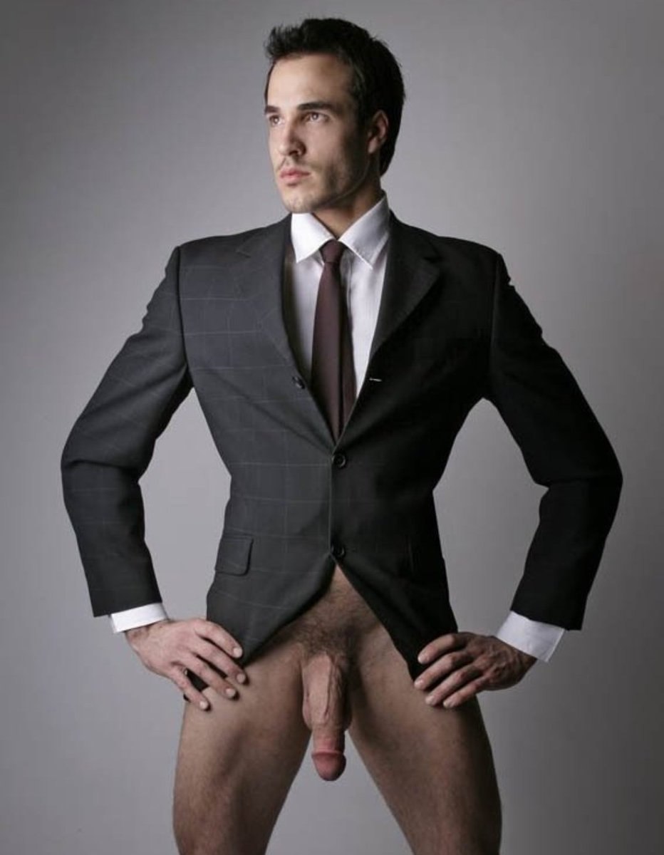 Naked man in full height