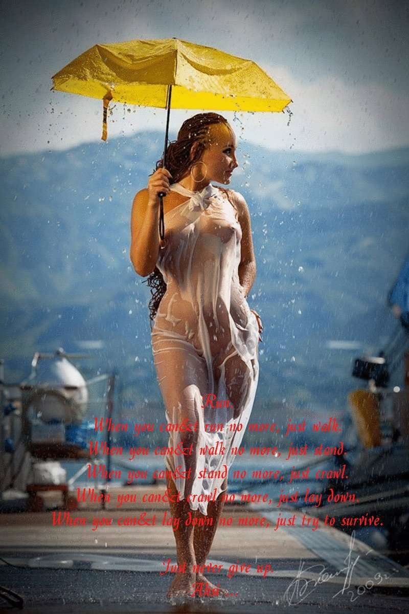 Girls in wet clothes