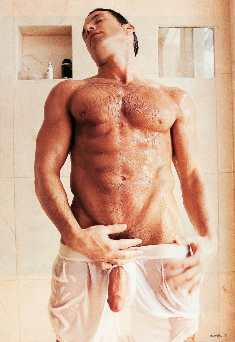 Naked guys in wet underpants