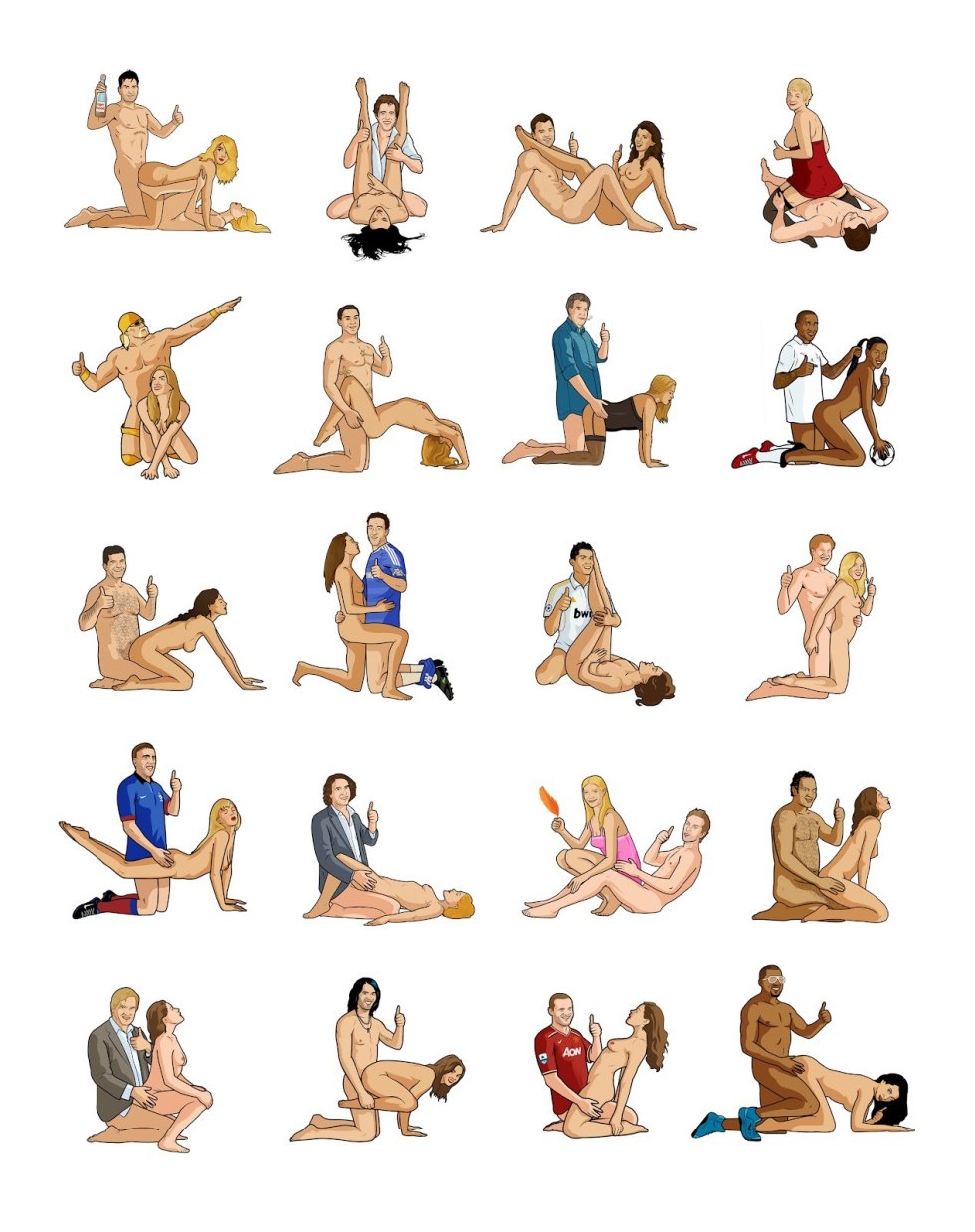 Poses of kamasuters of illustrations