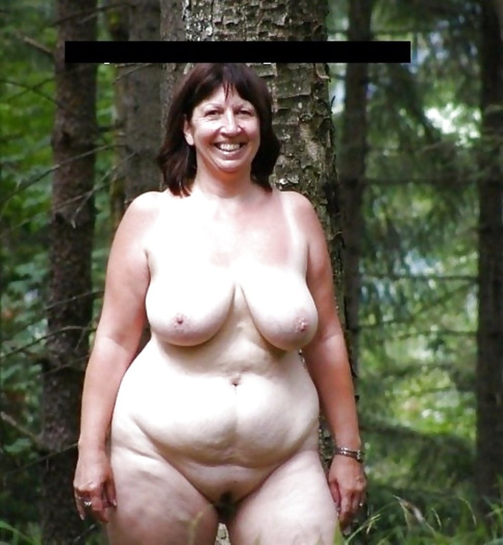 Wide hips of naked old women