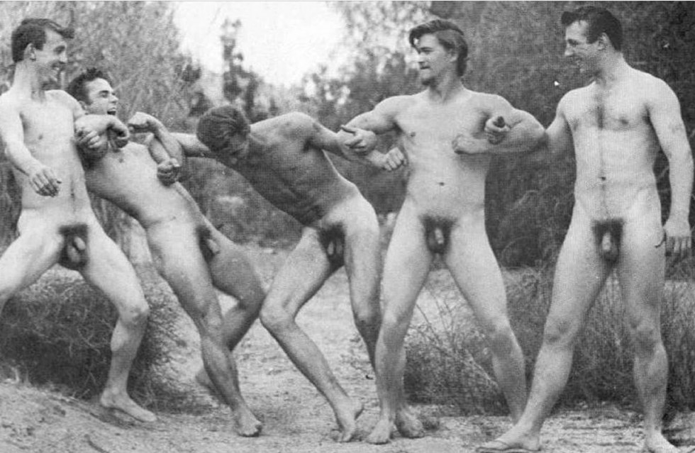 Naked guys young men retro