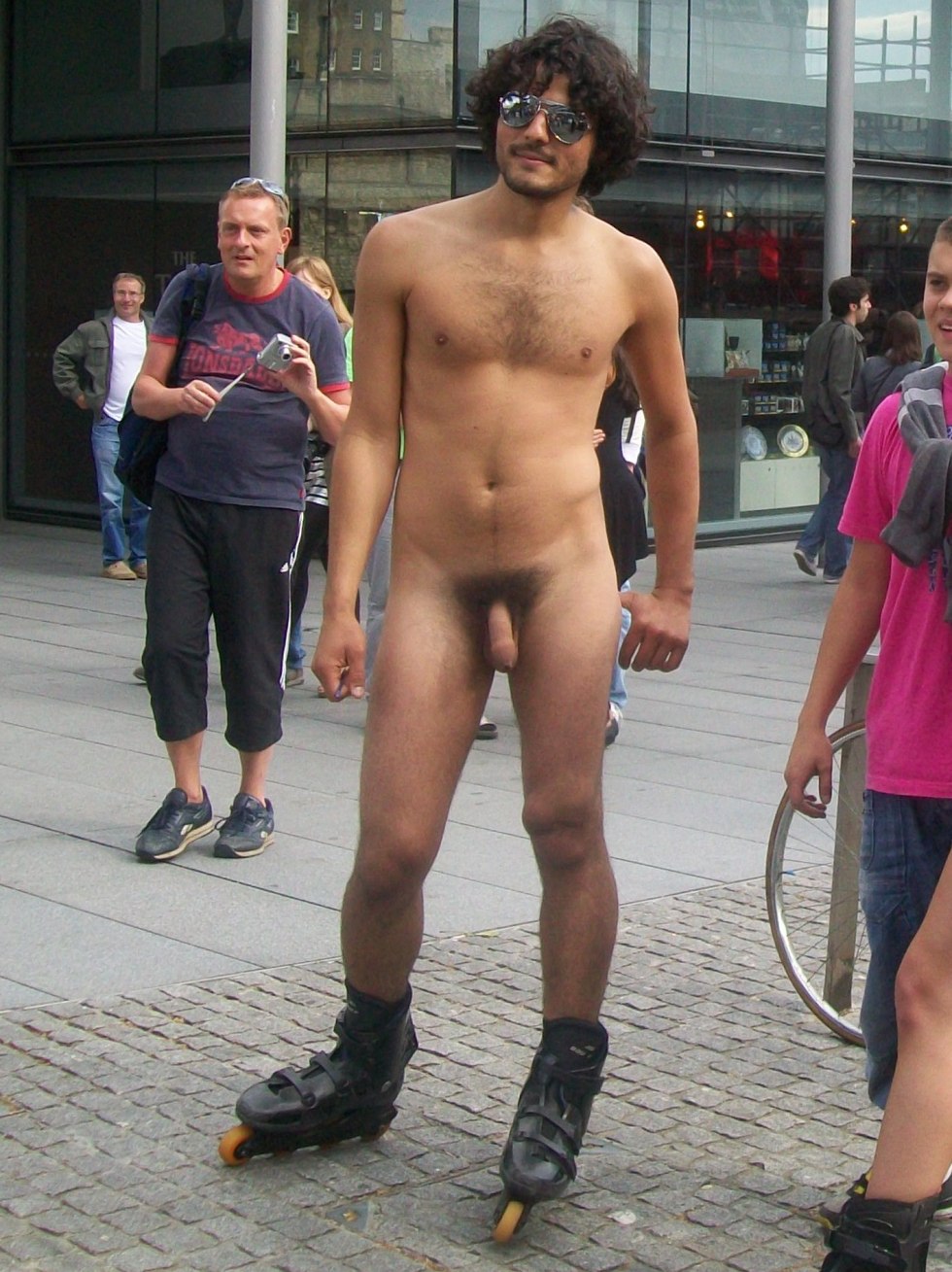 Guys undress in public