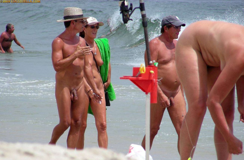 Naked men on a common beach