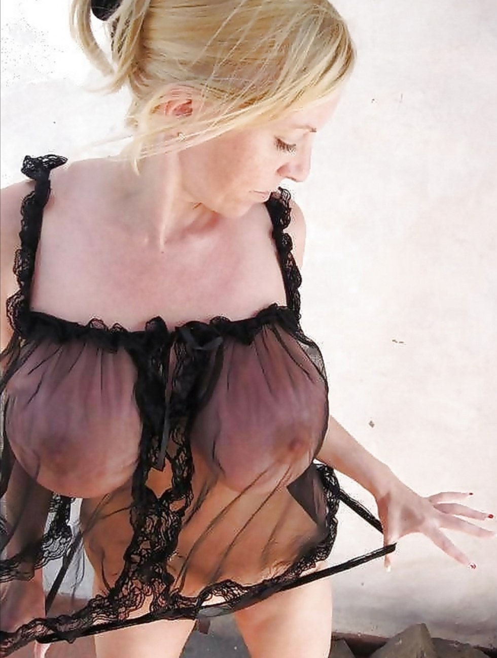 Huge boobs in transparent
