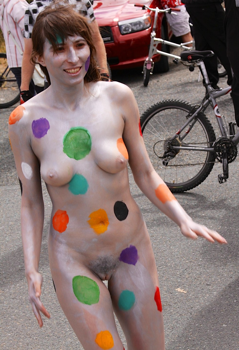 Naked bodyar on the street