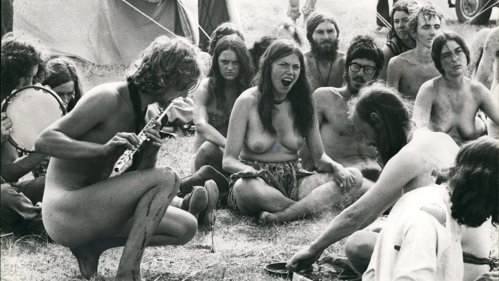 Retro hairy hippies girls