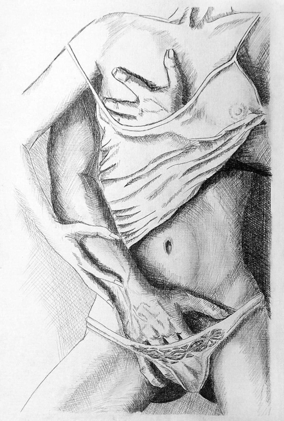 Beautiful erotic drawings with a pencil