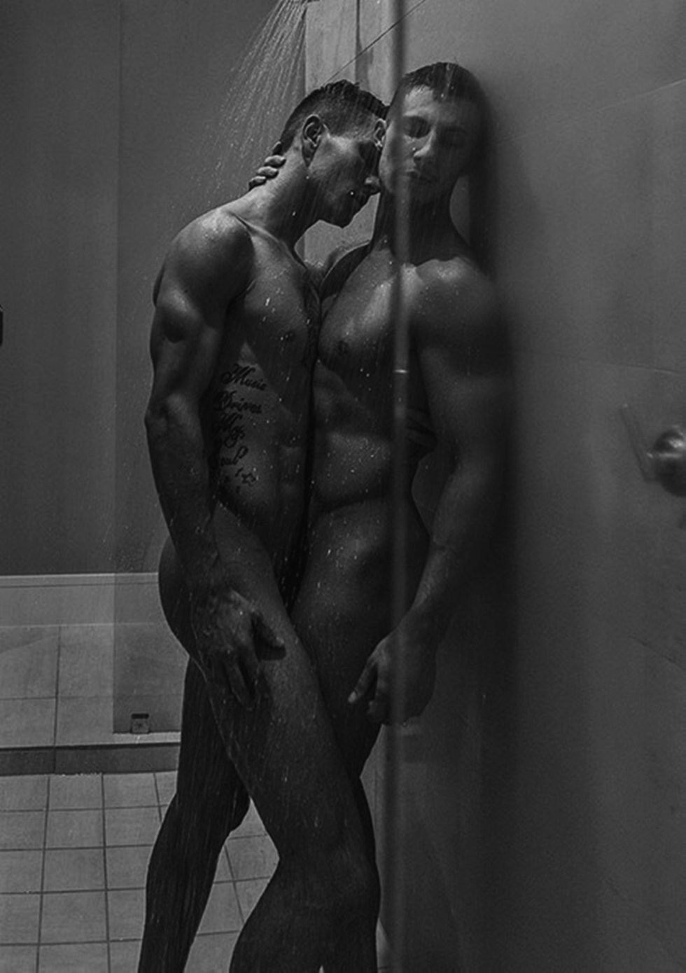 Lovely guys naked in the shower